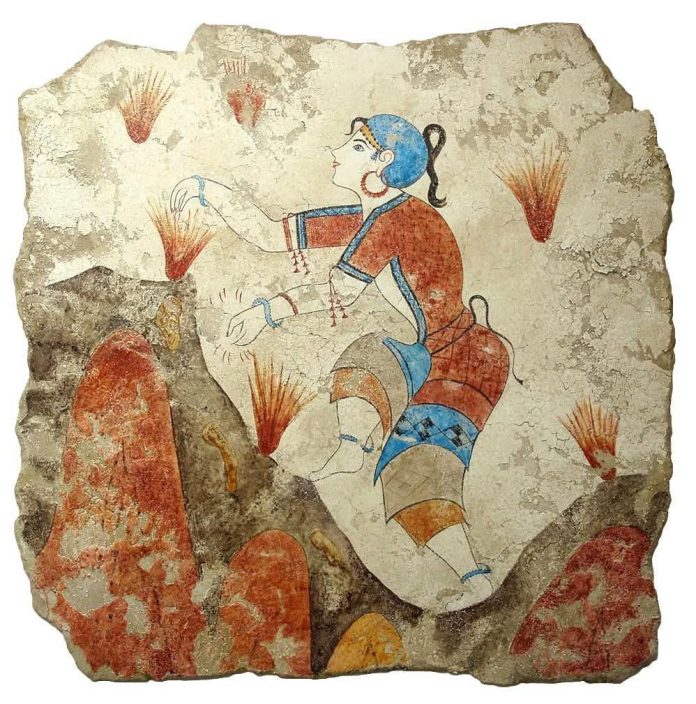 Saffron Gatherers Fresco – A Glimpse into Ancient Aegean Life